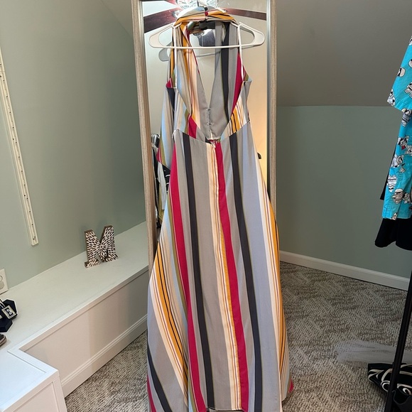 Lulus formal Multicolor Striped Halter Maxi Dress Size Small - Picture 3 of 13
